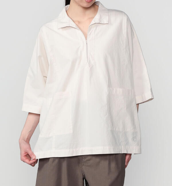 ORCIVAL「ORCIVAL | ガーメントダイ スキッパー半袖シャツ WOMEN」|シャツ・ブラウス|OFFWHITE