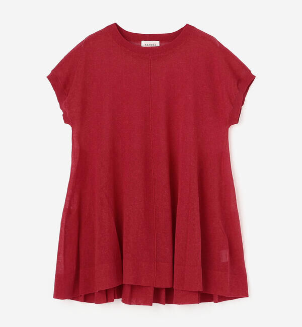  「ADAWAS |〈別注〉セミシアー ティアードトップス WOMEN」|ニット・セーター|RED
