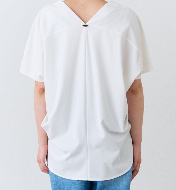  「予約【接触冷感/紫外線防止/セットアップ可】Vネックコクーンカットソー」|Tシャツ・カットソー|