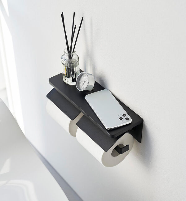 collex「【tower/タワー】ウォールトイレットペーパーホルダー ダブル 石こうボード壁」|その他|ブラック