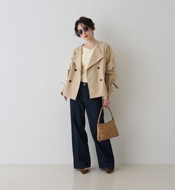 Rouge vif「【撥水・防花粉加工】【一部店舗限定】キャンディスリーブショートトレンチコート」|トレンチコート|