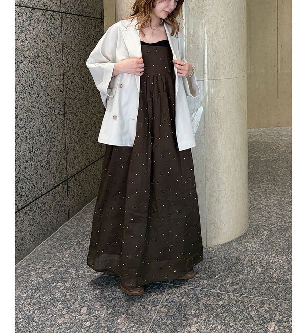 Rouge vif「【2026SS新作/人気追加】インドドット刺繍キャミワンピース/長さ調節可能」|ワンピース|