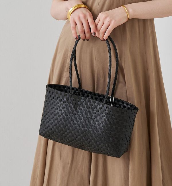 Rouge vif「【NHE/ニエ】カゴバッグ NGANG(LONG HAND) トートバッグ」|かごバッグ|ブラック