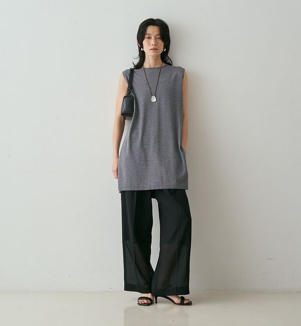 qualite「【接触冷感・セットアップ対応】レーヨンストレッチニットチュニック」|ワンピース|