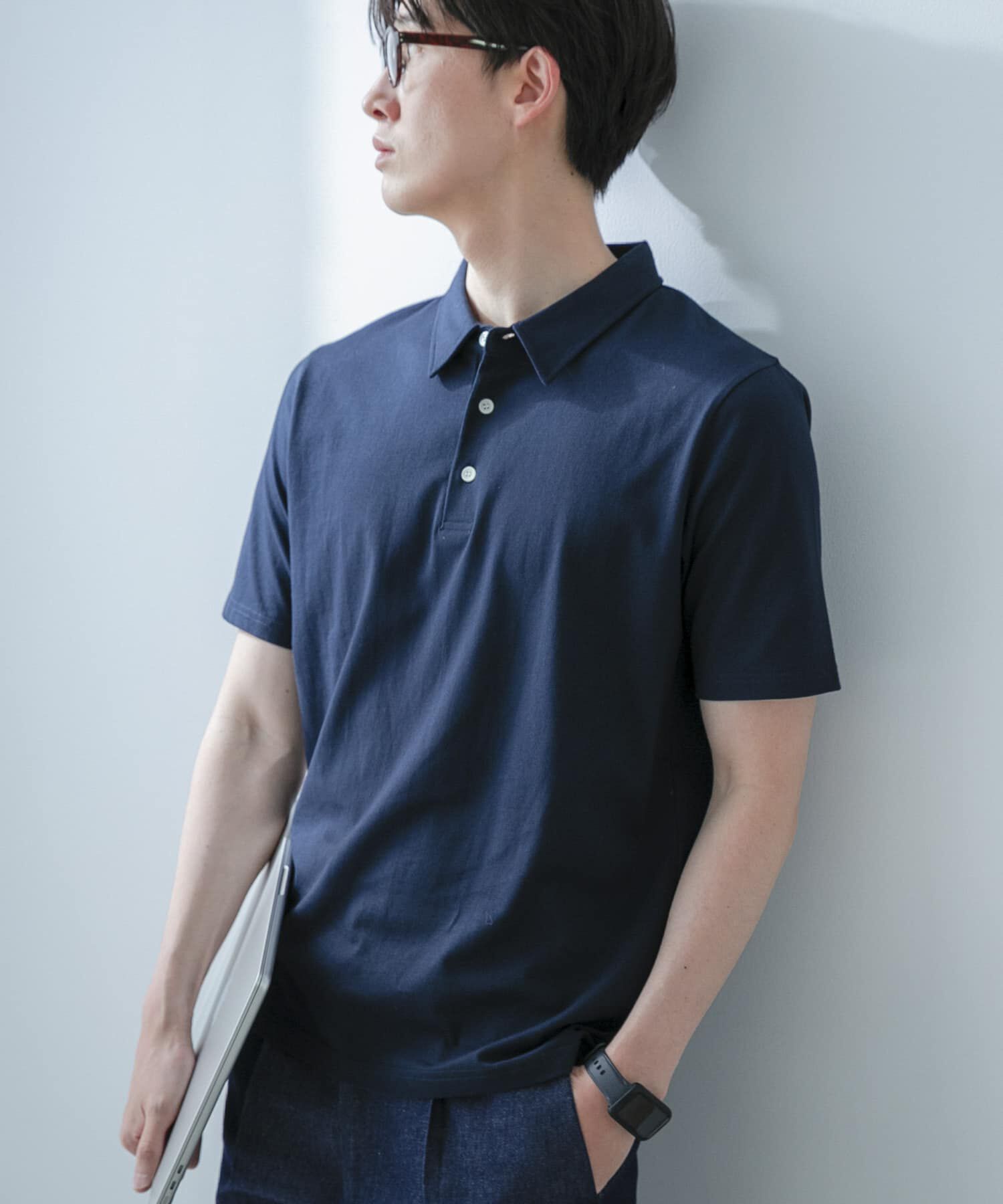 URBAN RESEARCH ROSSO「『XLサイズあり』『UR TECH』汗ジミ防止ポロシャツ」|ポロシャツ|ネイビー