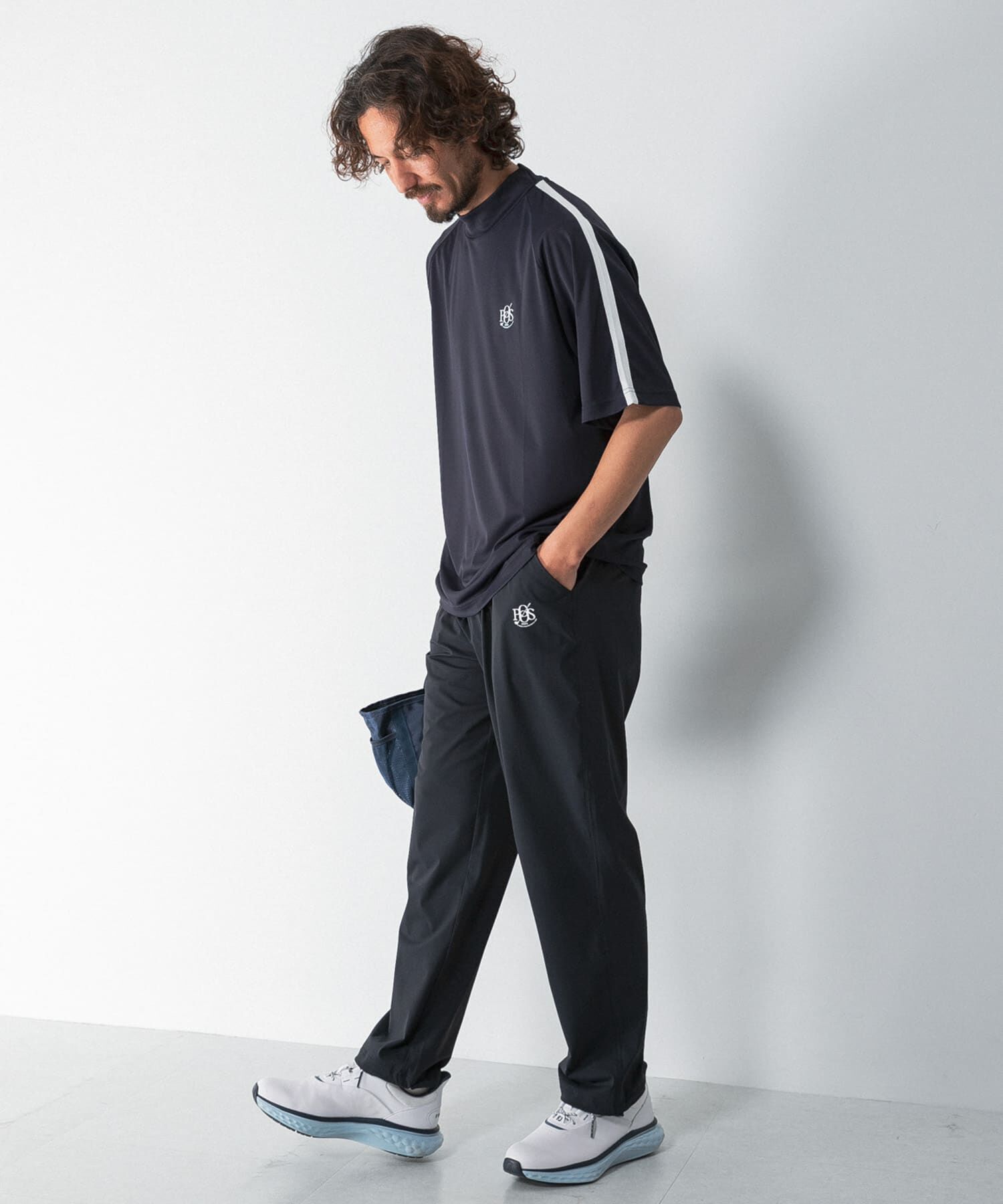 Sonny Label 「OOPS　吸水速乾ラインモックネックTシャツ」|Tシャツ・カットソー|