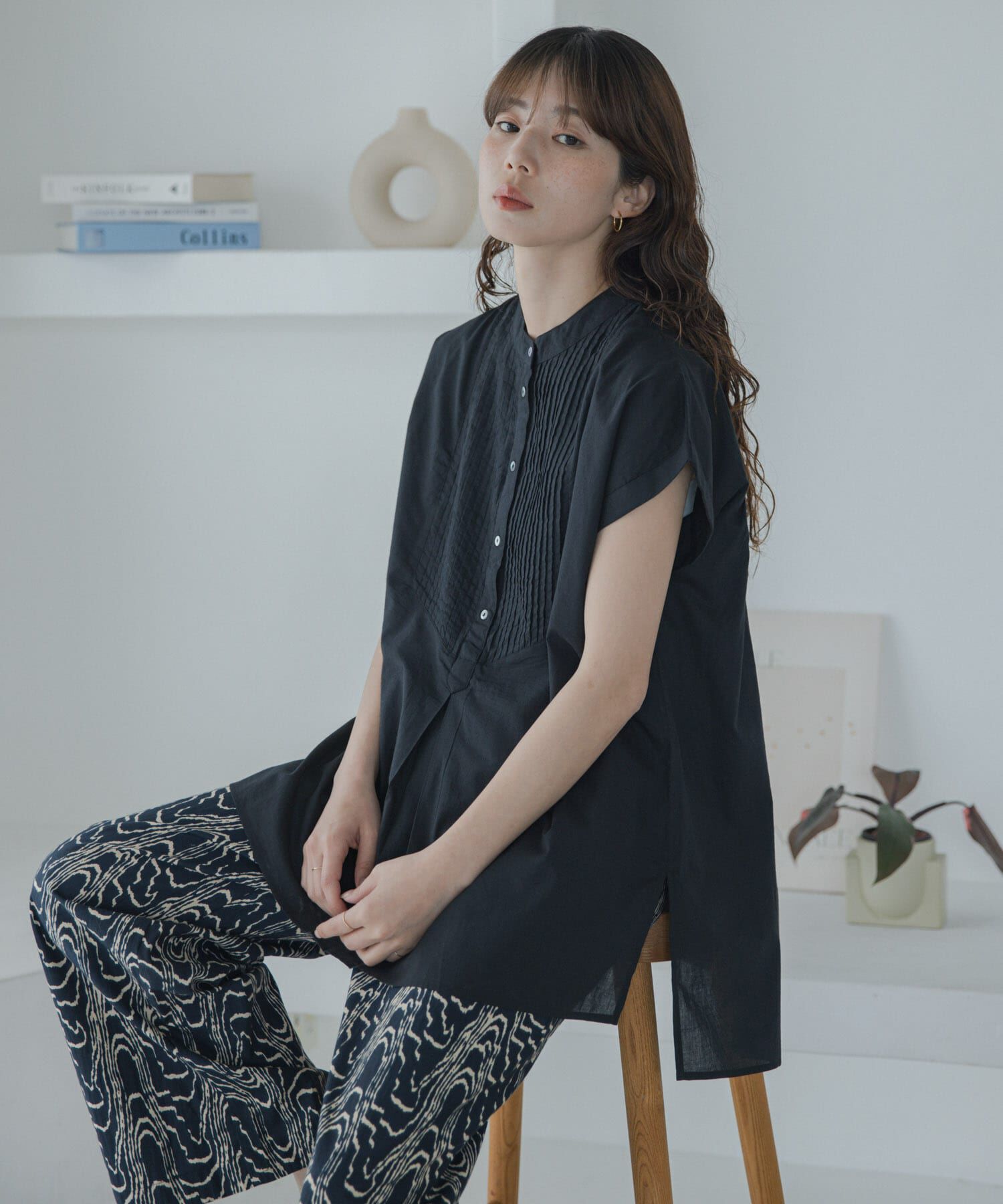 Sonny Label 「エアリーコットンピンタックドレスシャツ」|シャツ・ブラウス|ブラック