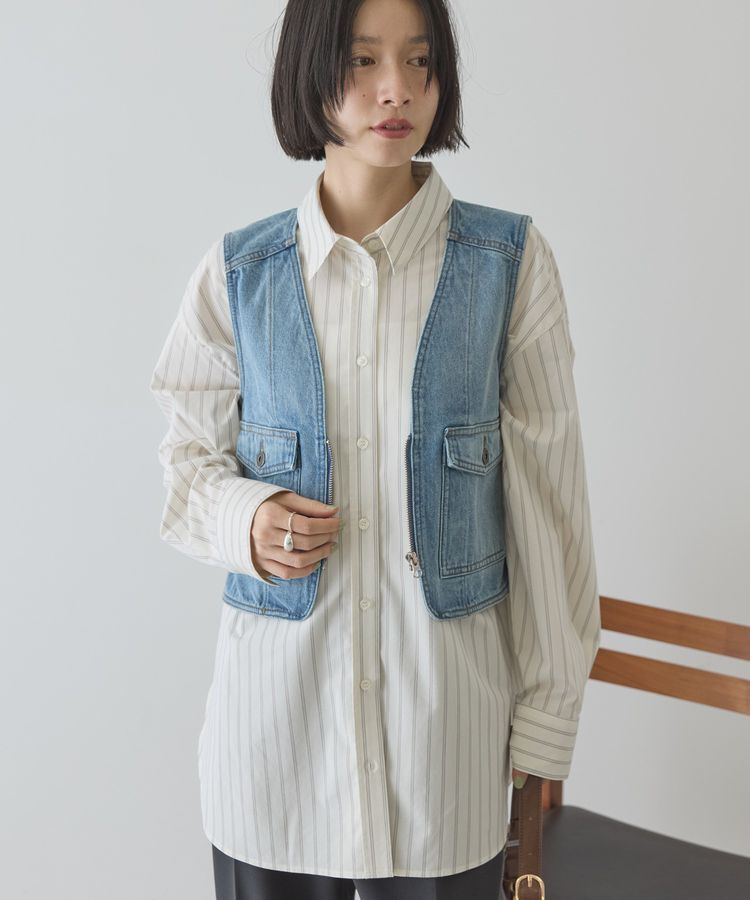 AMERICAN HOLIC「ショート丈デニムベスト」|その他|Light indigo