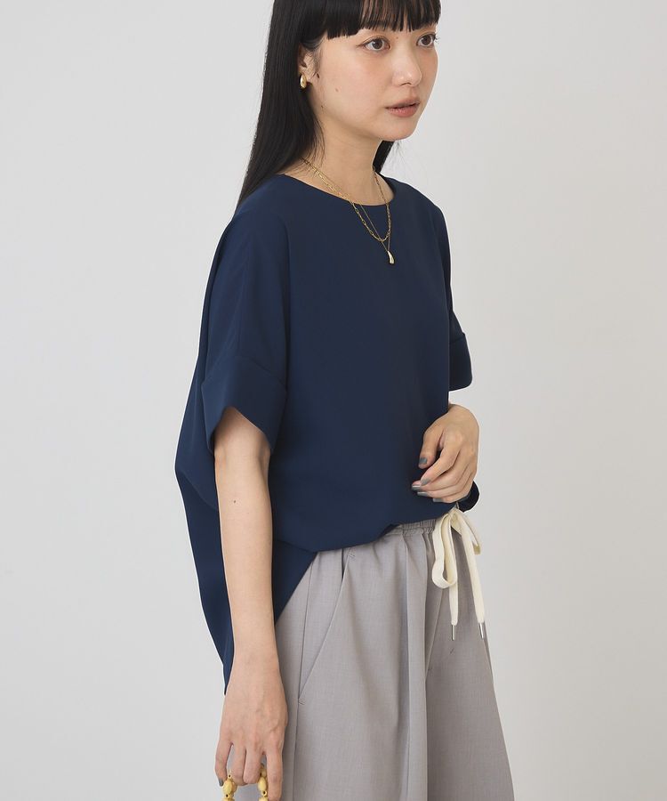 AMERICAN HOLIC「【WEB限定】イージーケア+接触冷感バックタック半袖プルオーバー」|シャツ・ブラウス|Navy