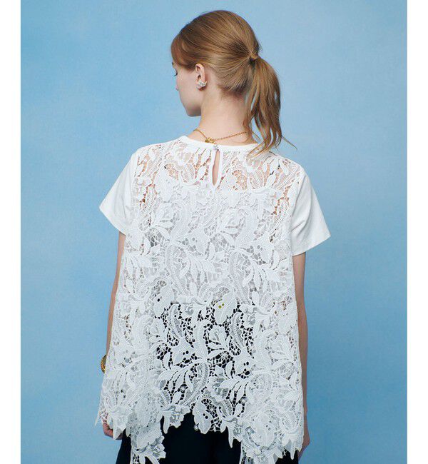 LOULOU WILLOUGHBY「レースドッキングロングＴシャツ」|Tシャツ・カットソー|