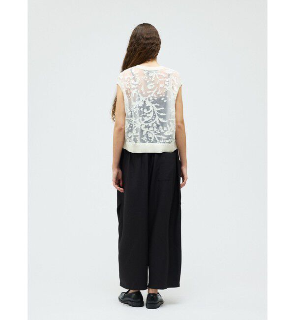 mizuiro ind「mizuiro ind メッシュ刺繍ショートベスト」|ベスト・ジレ|
