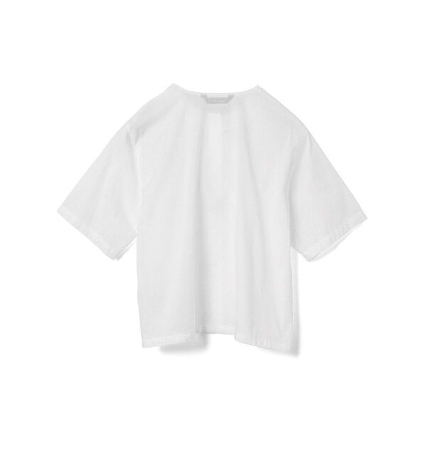 mizuiro ind「mizuiro ind フリルデザインクルーネックシャツ」|シャツ・ブラウス|