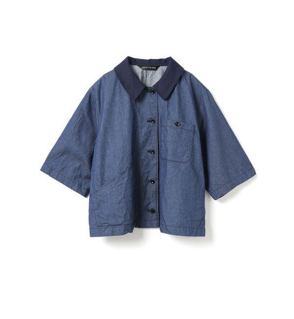 mizuiro ind「mizuiro ind ハーフスリーブデニムシャツ」|シャツ・ブラウス|
