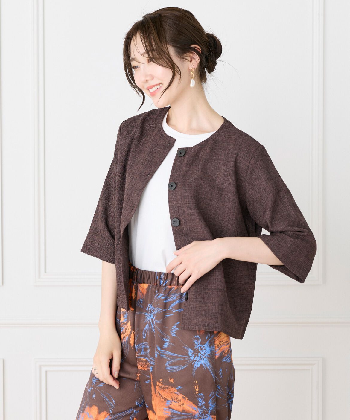 7-IDconcept.「5分袖カーディガン《日本製》｜品よく羽織れる上質な羽織り」|Tシャツ・カットソー|