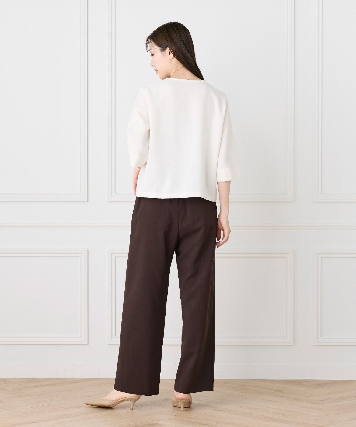 7-IDconcept.「《大きいｻｲｽﾞ》5分袖ｶｰﾃﾞｨｶﾞﾝ《日本製》|品よく羽織れる上  」|Tシャツ・カットソー|