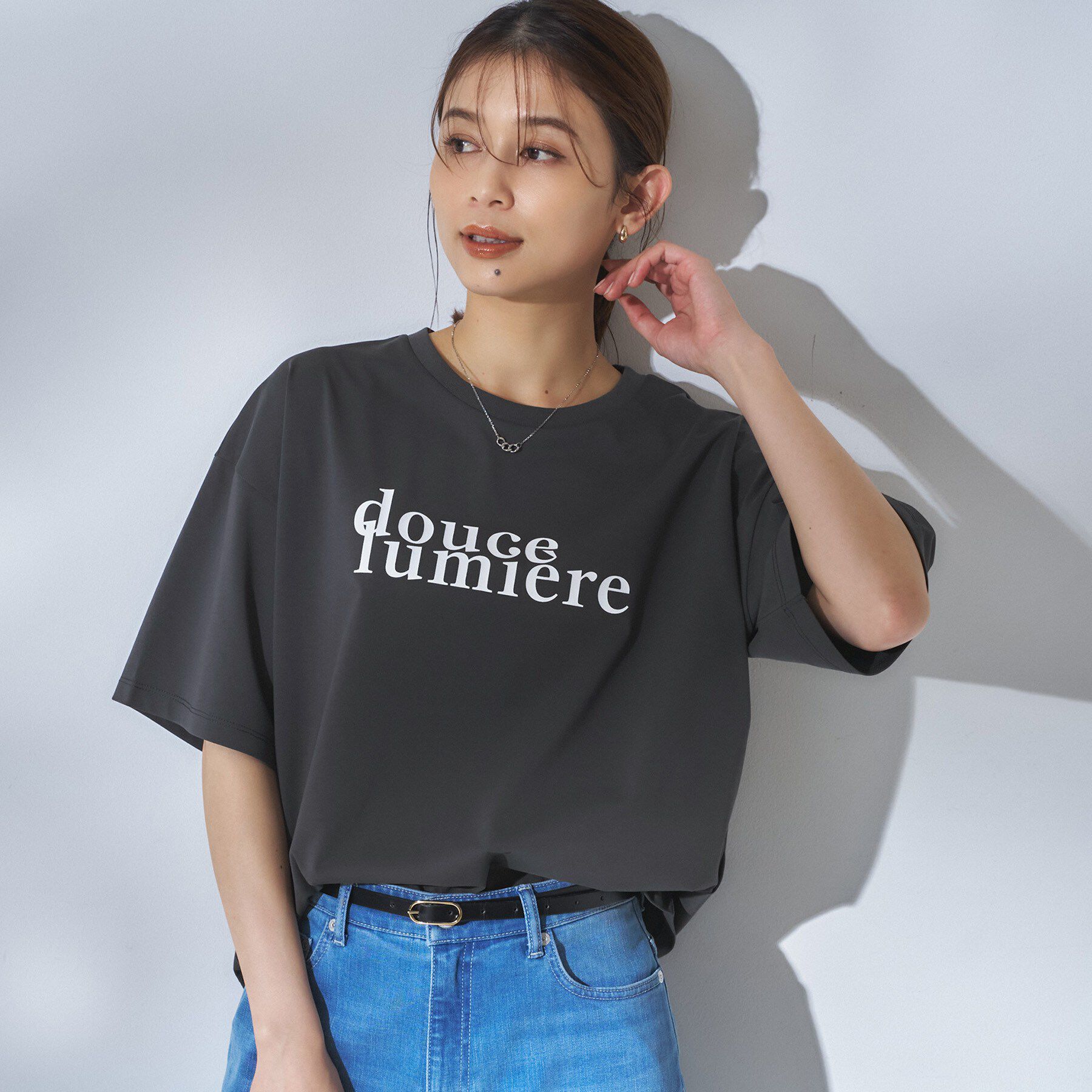 UNTITLED「コットンロゴTシャツ」|Tシャツ・カットソー|チャコールグレー(1