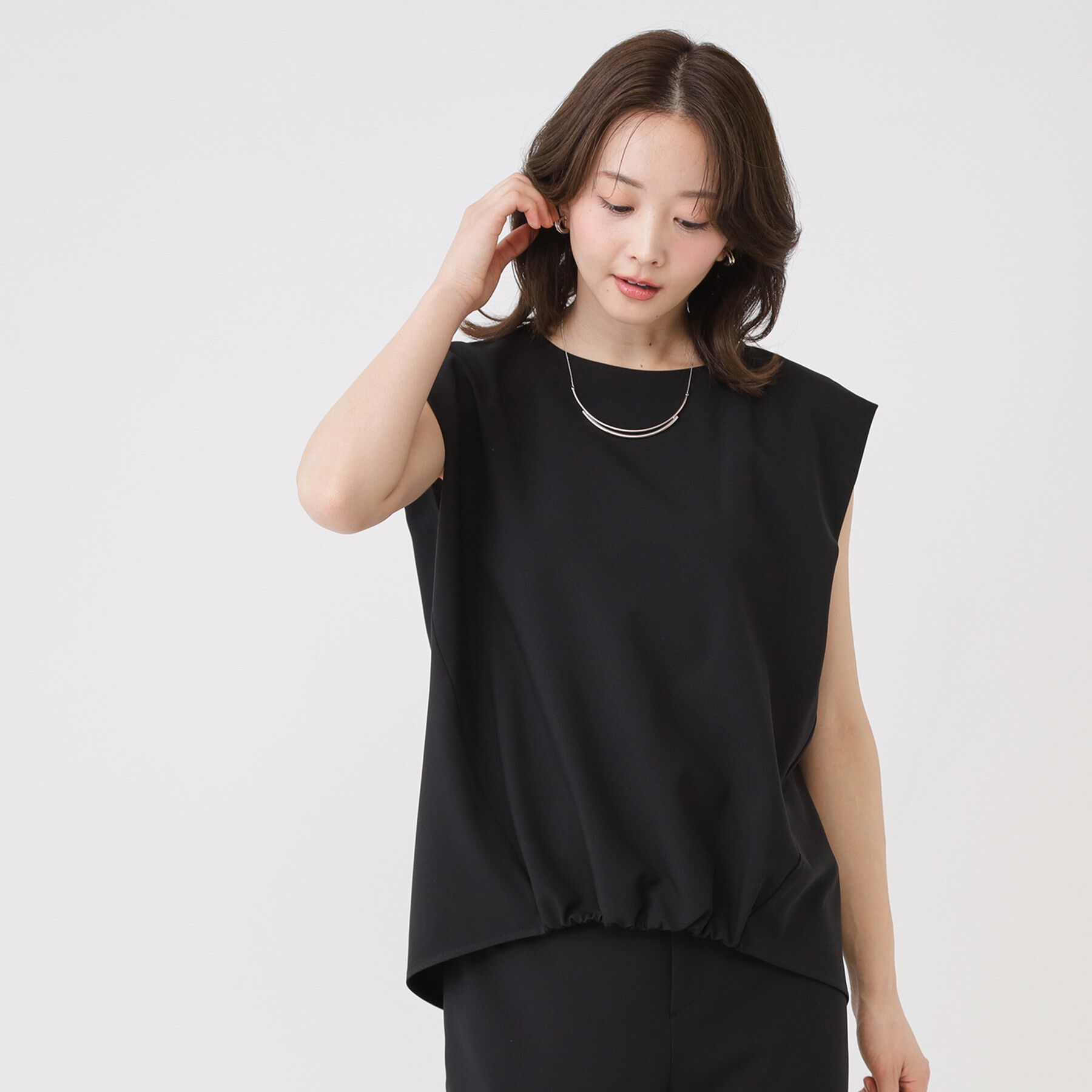 COUP DE CHANCE「【手洗い可／セットアップ可】フロント裾ギャザープルオーバー」|Tシャツ・カットソー|