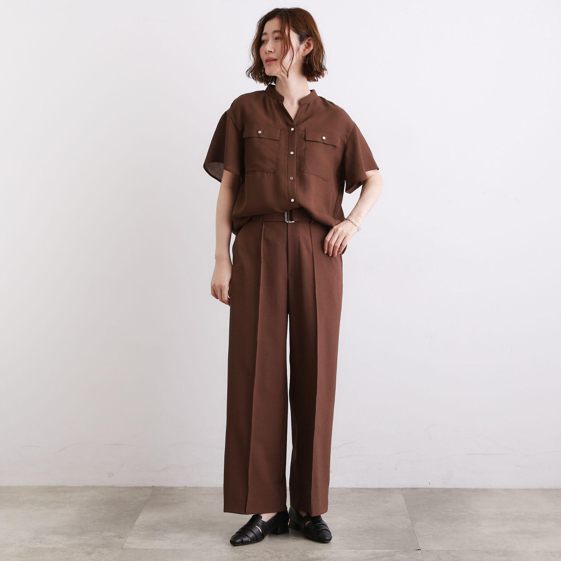 grove「【洗濯機OK・ひんやり/SETUP可】シワになりにくい、フレアスリーブブラウス」|シャツ・ブラウス|