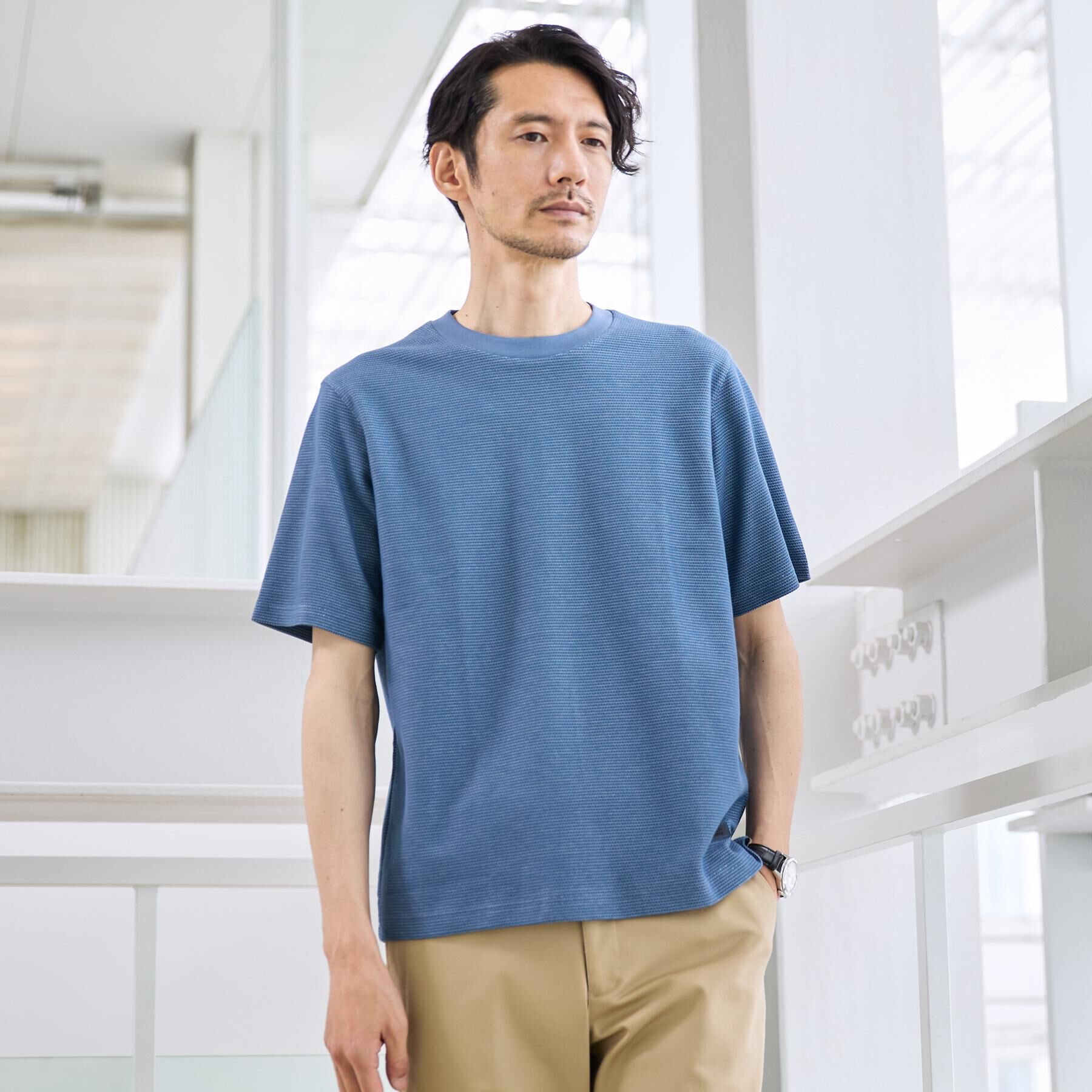 TAKEO KIKUCHI「【抗菌防臭】メランジ クルーネック プルオーバー」|Tシャツ・カットソー|