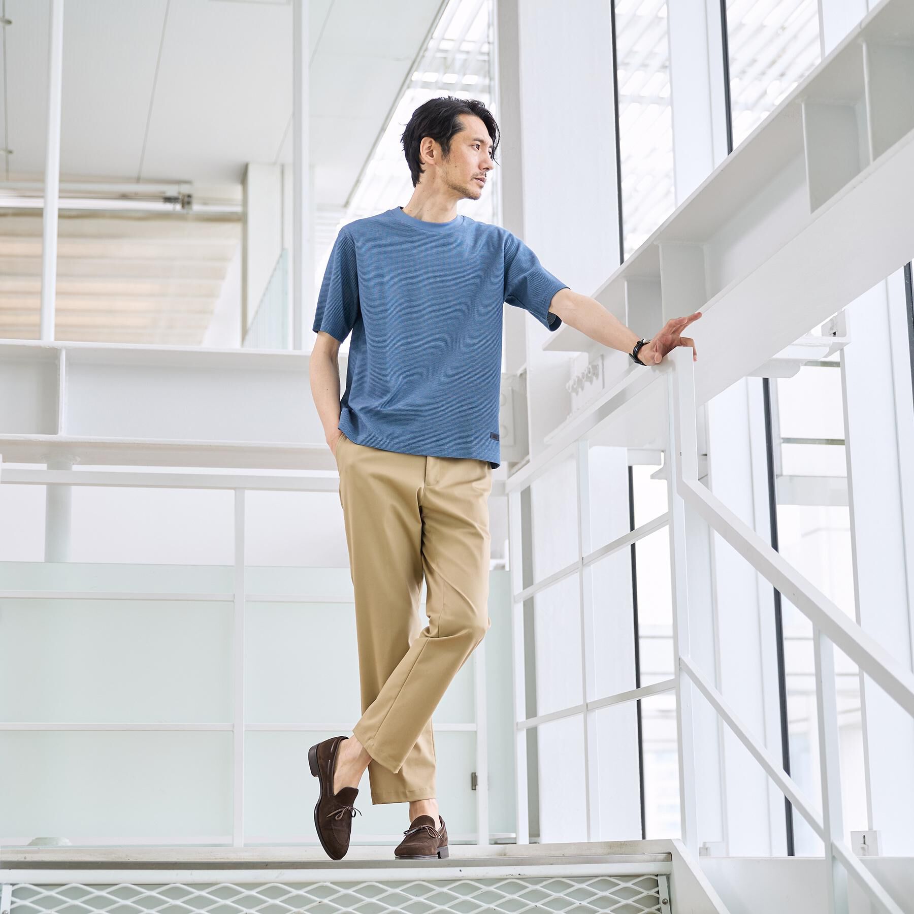 TAKEO KIKUCHI「【抗菌防臭】メランジ クルーネック プルオーバー」|Tシャツ・カットソー|