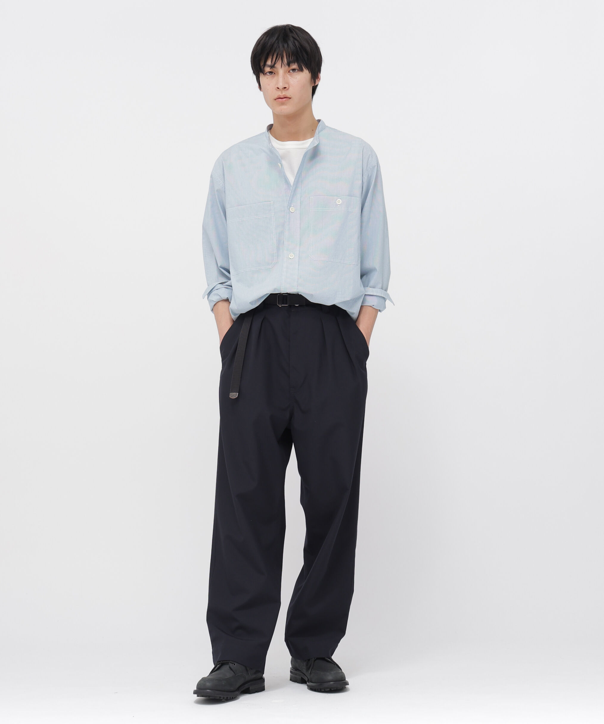 MHL.「WORN COTTON HAIRLINE STRIPE SHIRT」|シャツ・ブラウス|