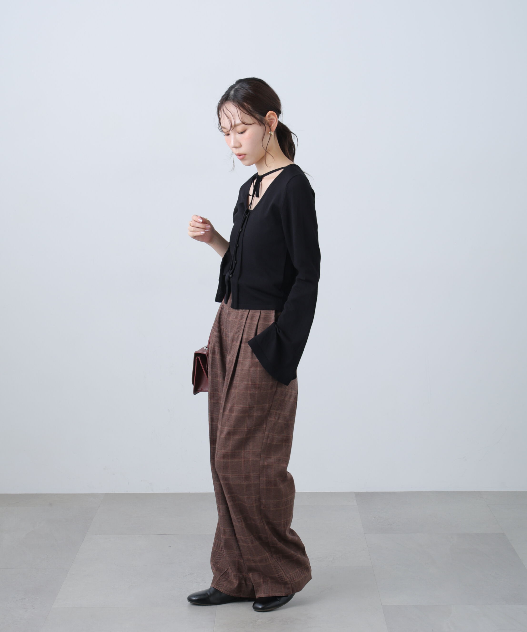  「麻調合繊タックワイドパンツ」|その他|