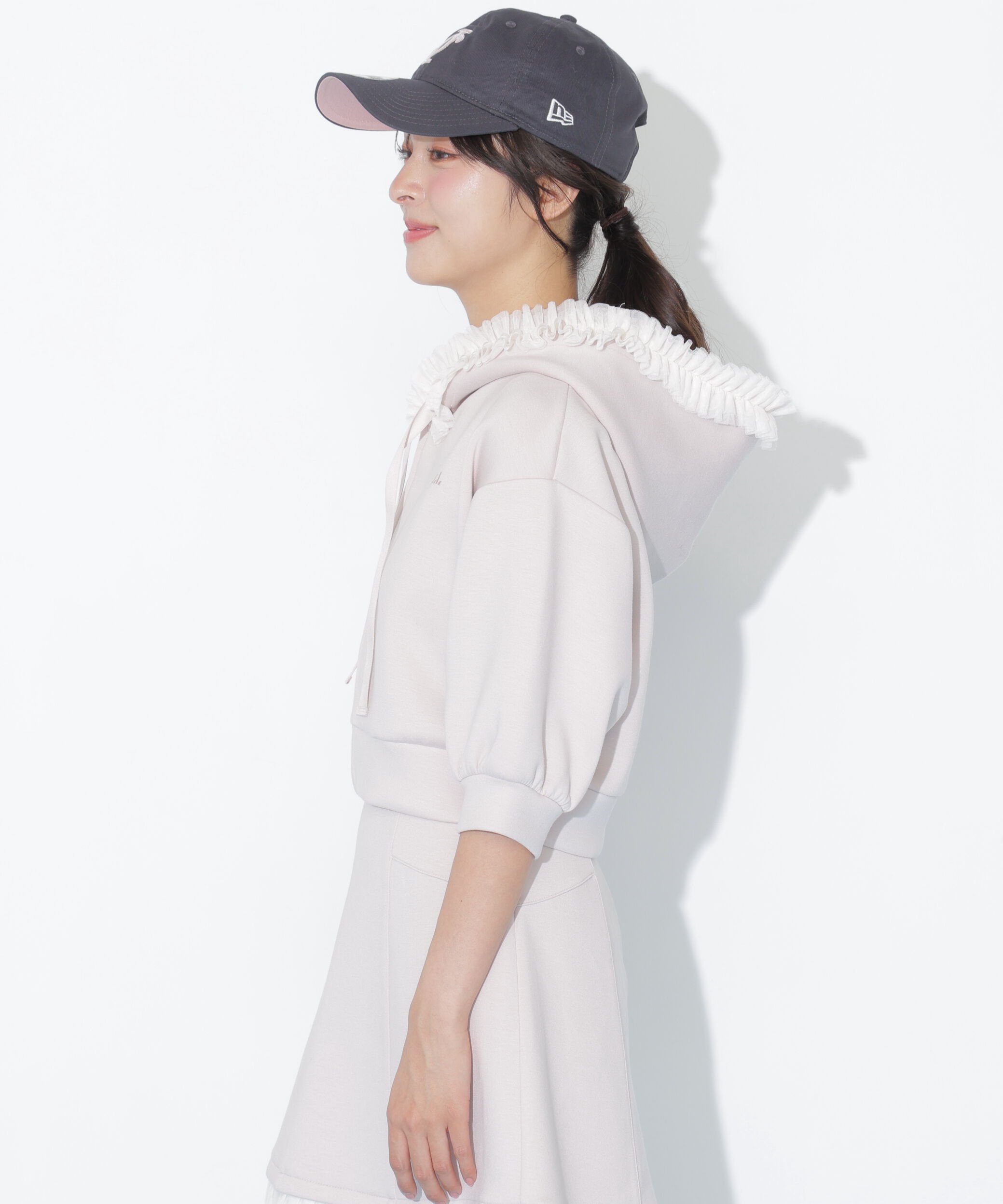  「チュールフリルダイバーパーカー」|Tシャツ・カットソー|