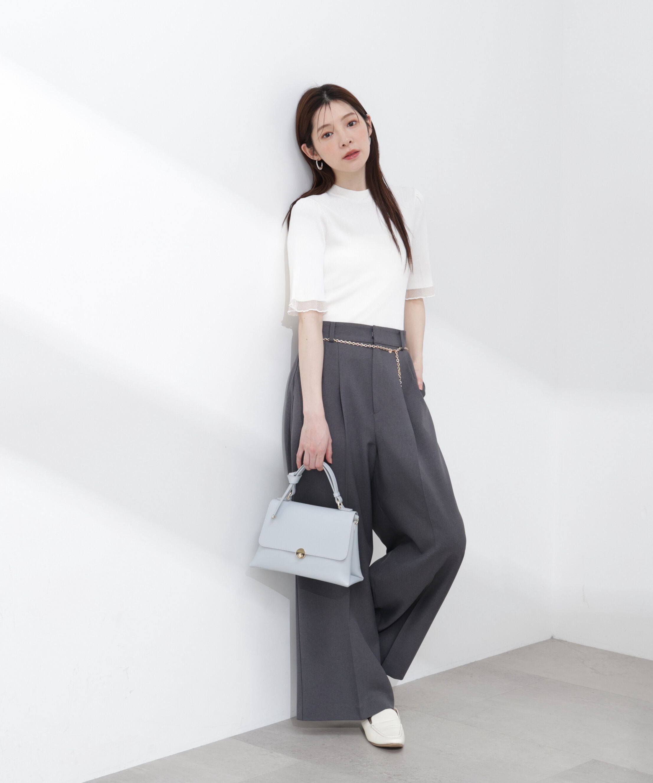 PROPORTION BODY DRESSING「部分シアー半袖ニット 26SS」|ニット・セーター|
