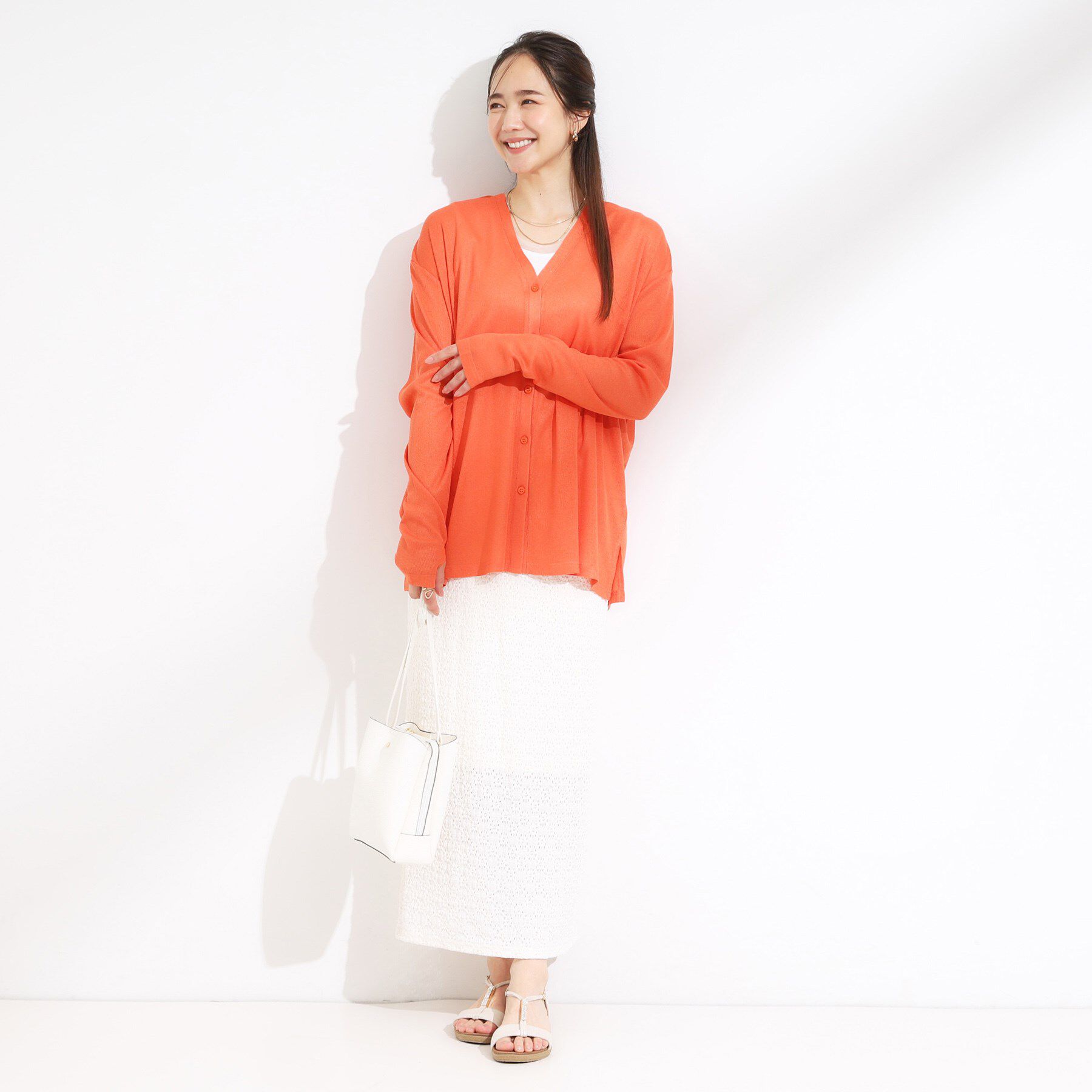 SHOO･LA･RUE「【S-LL/ひんやり/UV】手の甲まで隠れる トッパーカーディガン」|カーディガン|