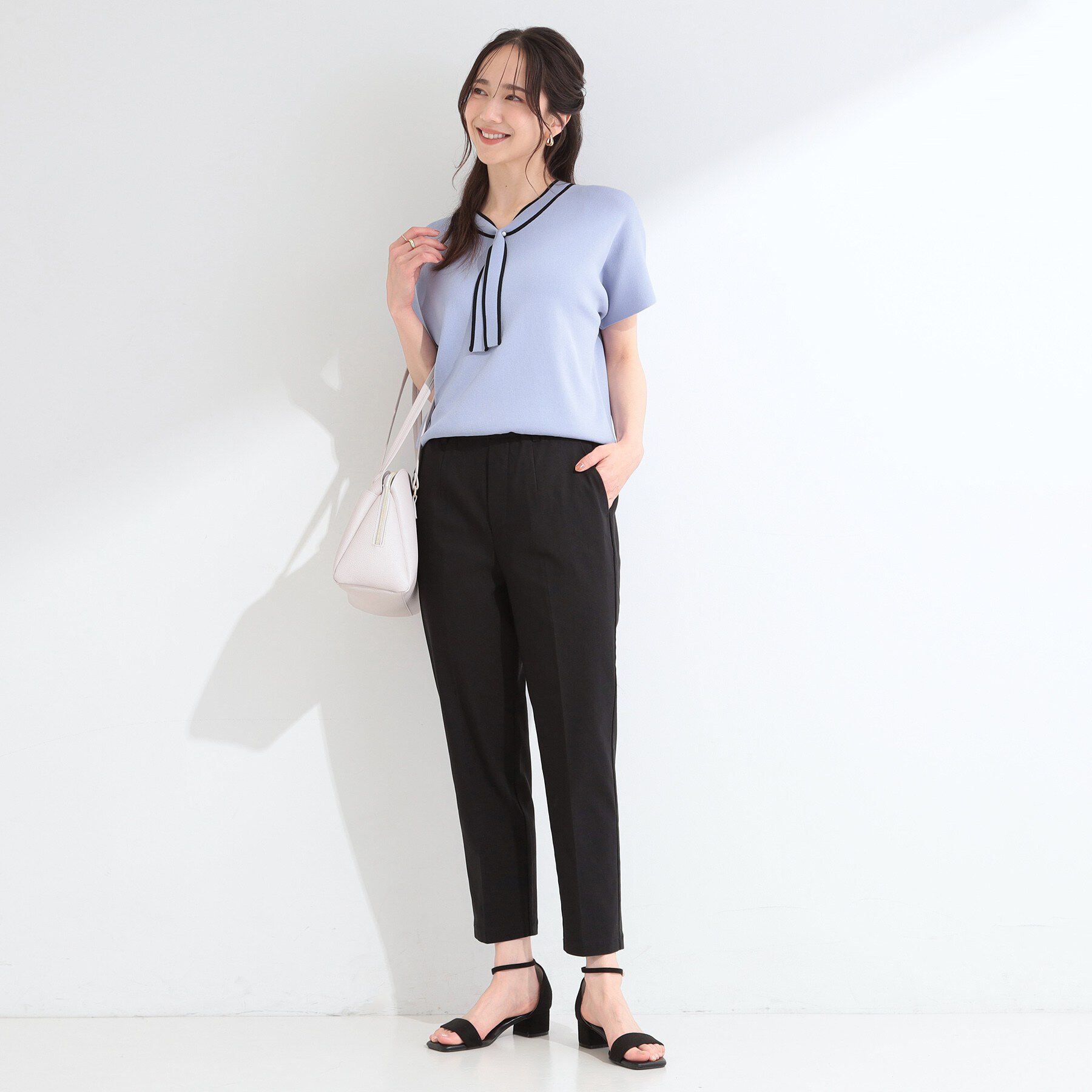 SHOO･LA･RUE「【着丈選べる/ひんやり/S-LL】脚を真っすぐ綺麗に魅せる ストレッチ スティックパンツ」|その他|
