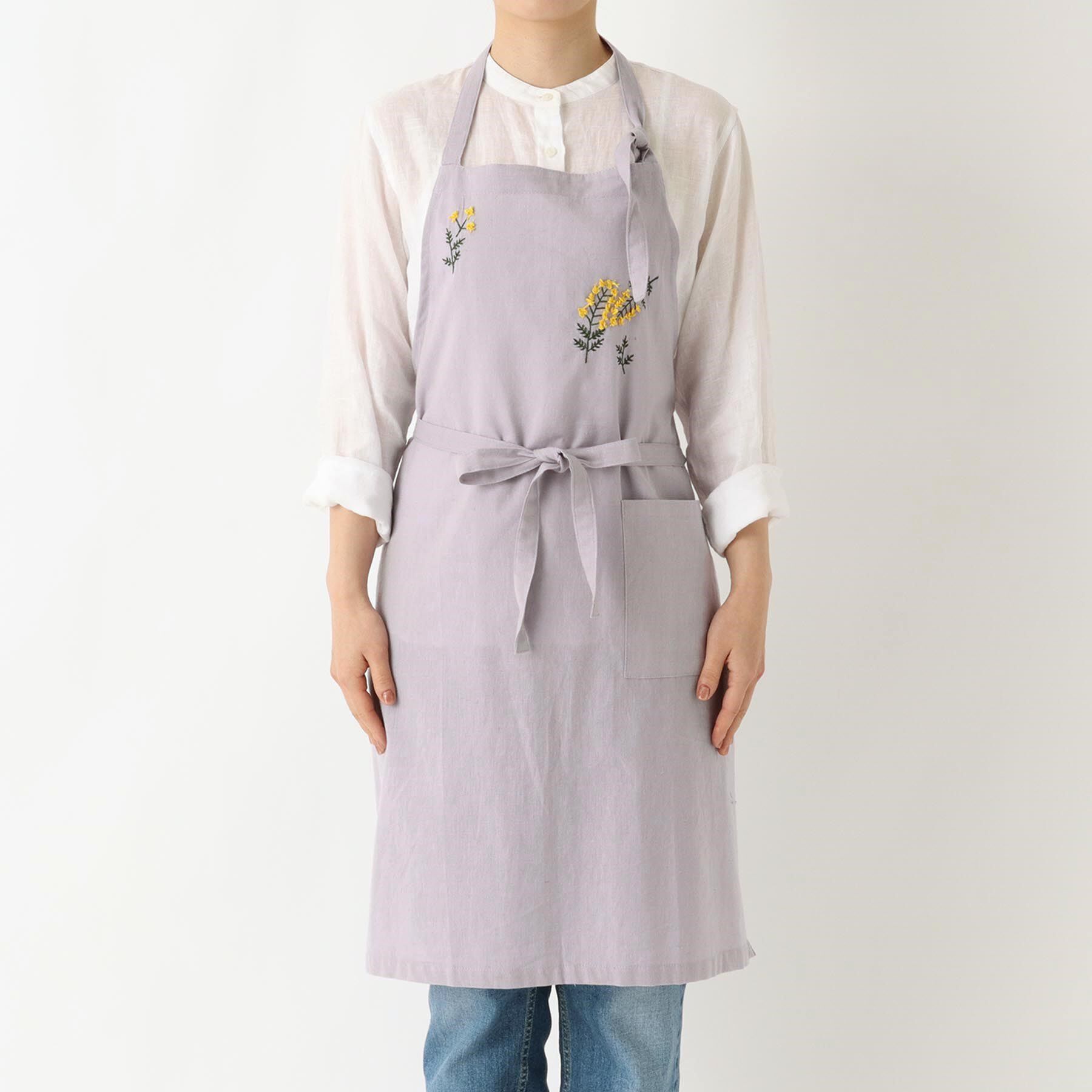 212 KITCHEN STORE「刺繍フラワー ミモザ フルエプロン LPU ＜212Kオリジナル ＞」|食器・キッチングッズ|