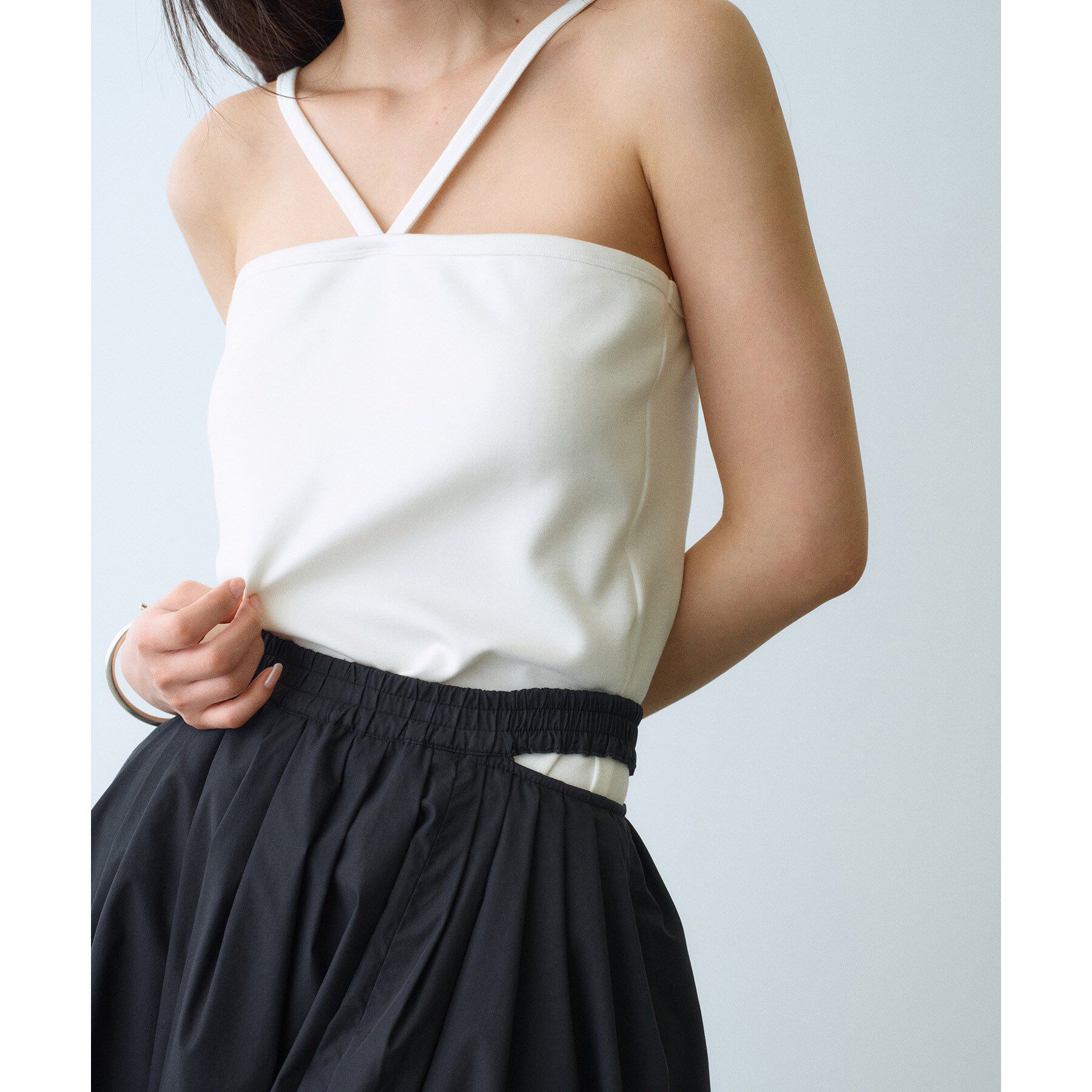 CODE A「【Cup-in】design cut camisole」|キャミソール|ホワイト(001)