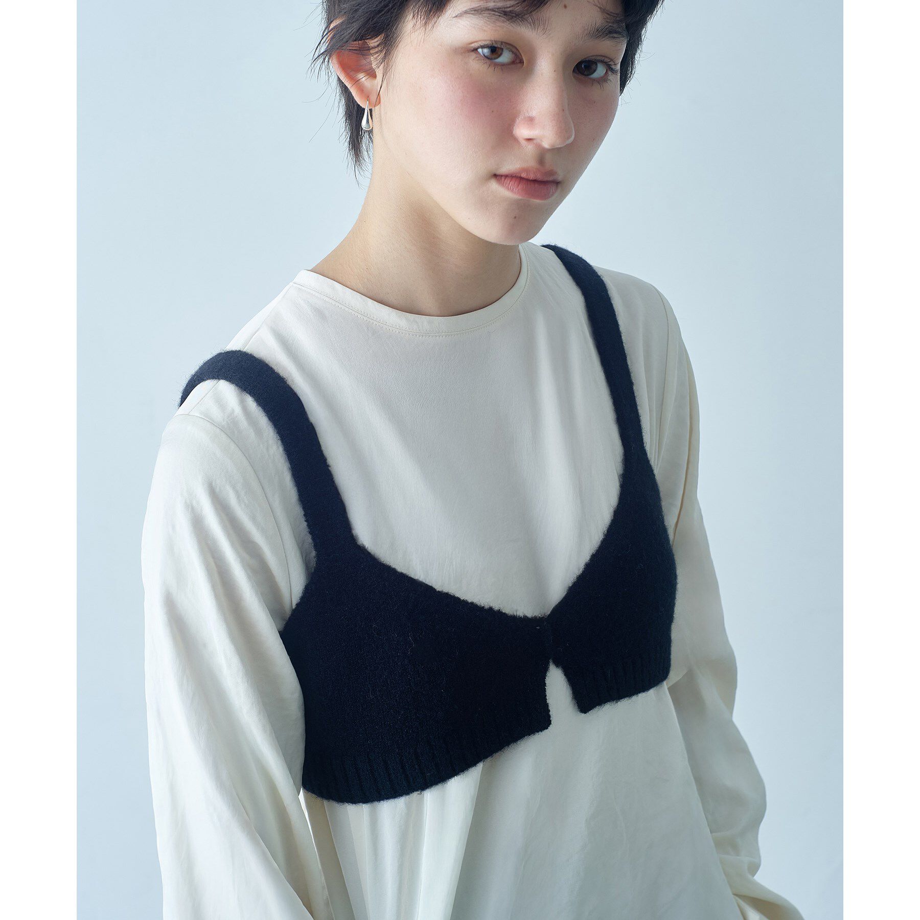 CODE A「M cloudy bra tops」|ニット・セーター|ブラック(019)