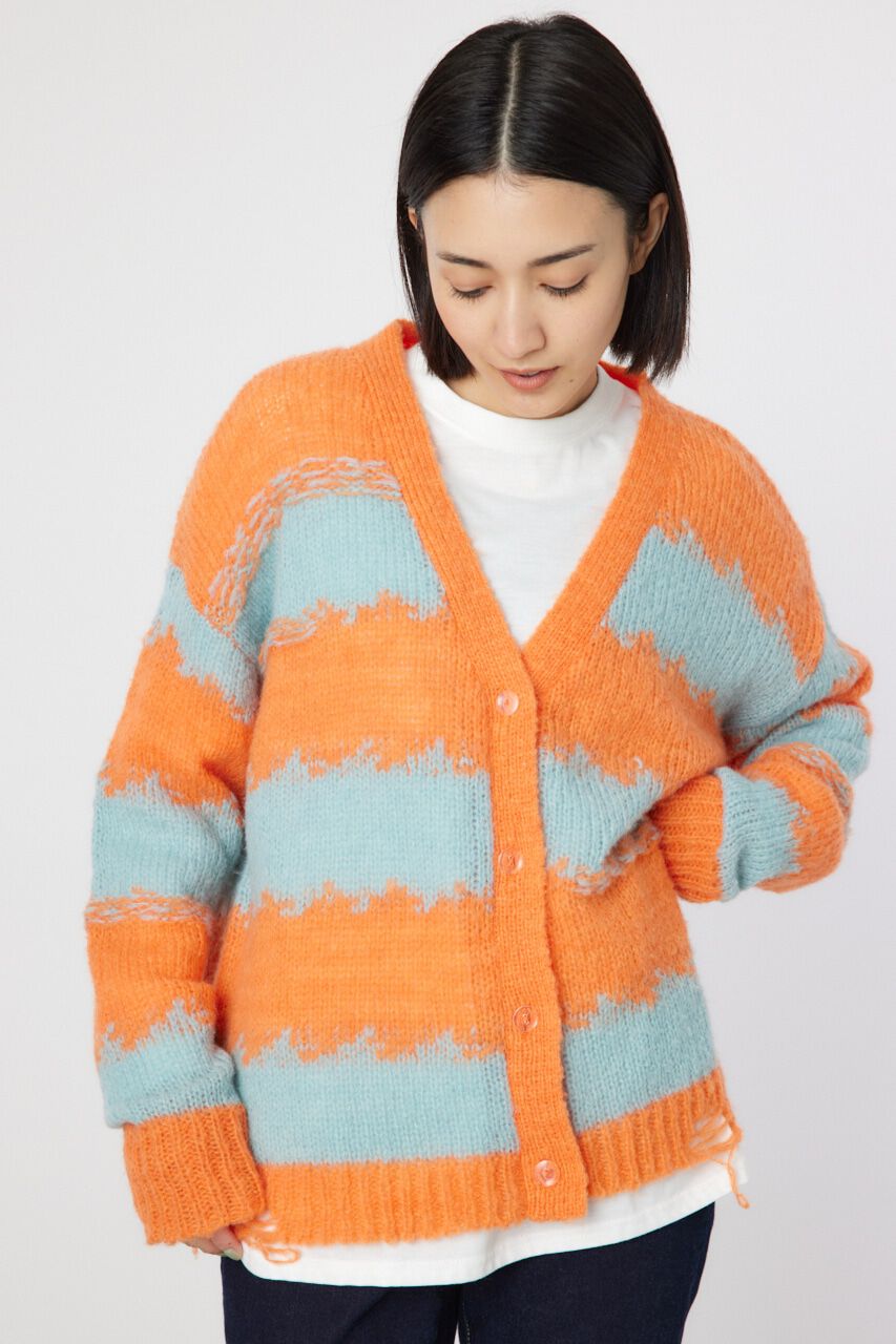 RODEO CROWNS「Grunge Border Knit カーディガン」|ニット・セーター|柄ORG5