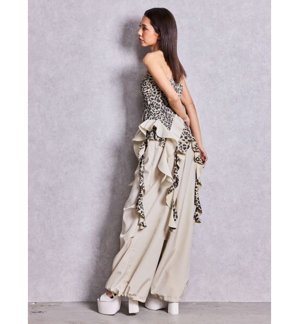 GYDA「LEOPARD HEM DRAPE EDGEベアTOPS」|チューブトップ|