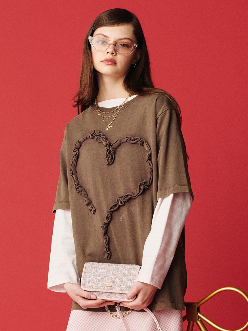 FURFUR「フリルハートモチーフTシャツ」|Tシャツ・カットソー|