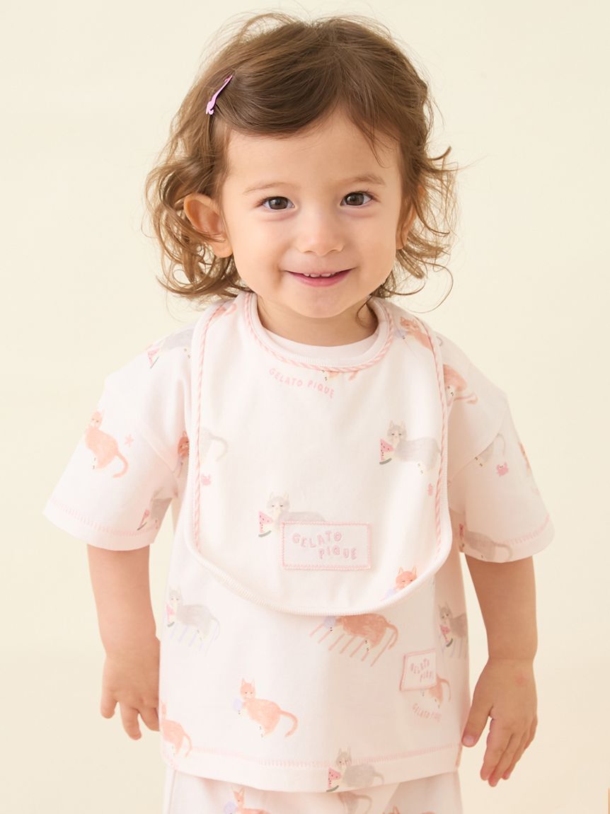 GELATO PIQUE KIDS & BABY「【BABY】シーサイドキャット柄スタイ」|スタイ|