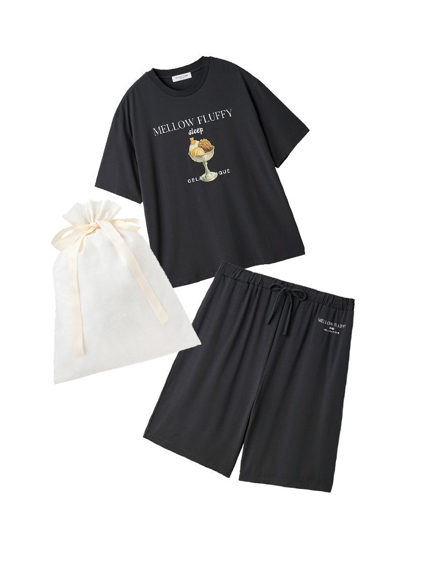 GELATO PIQUE HOMME「【ラッピング済み】【HOMME】【接触冷感】COOLレーヨンデザートロゴTシャツ&ハーフパンツSET」|ルームウェア|