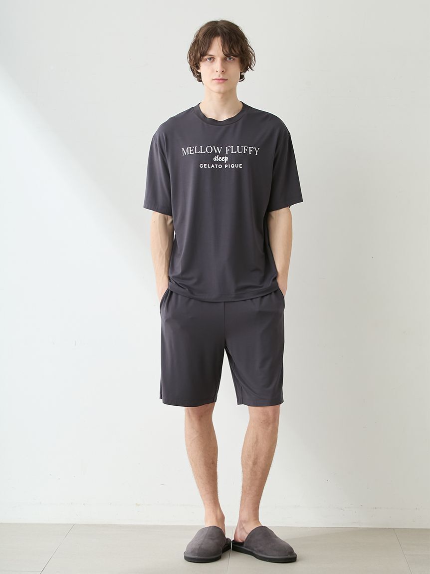 GELATO PIQUE HOMME「【ラッピング済み】【HOMME】【接触冷感】COOLレーヨンデザートロゴTシャツ&ハーフパンツSET」|ルームウェア|