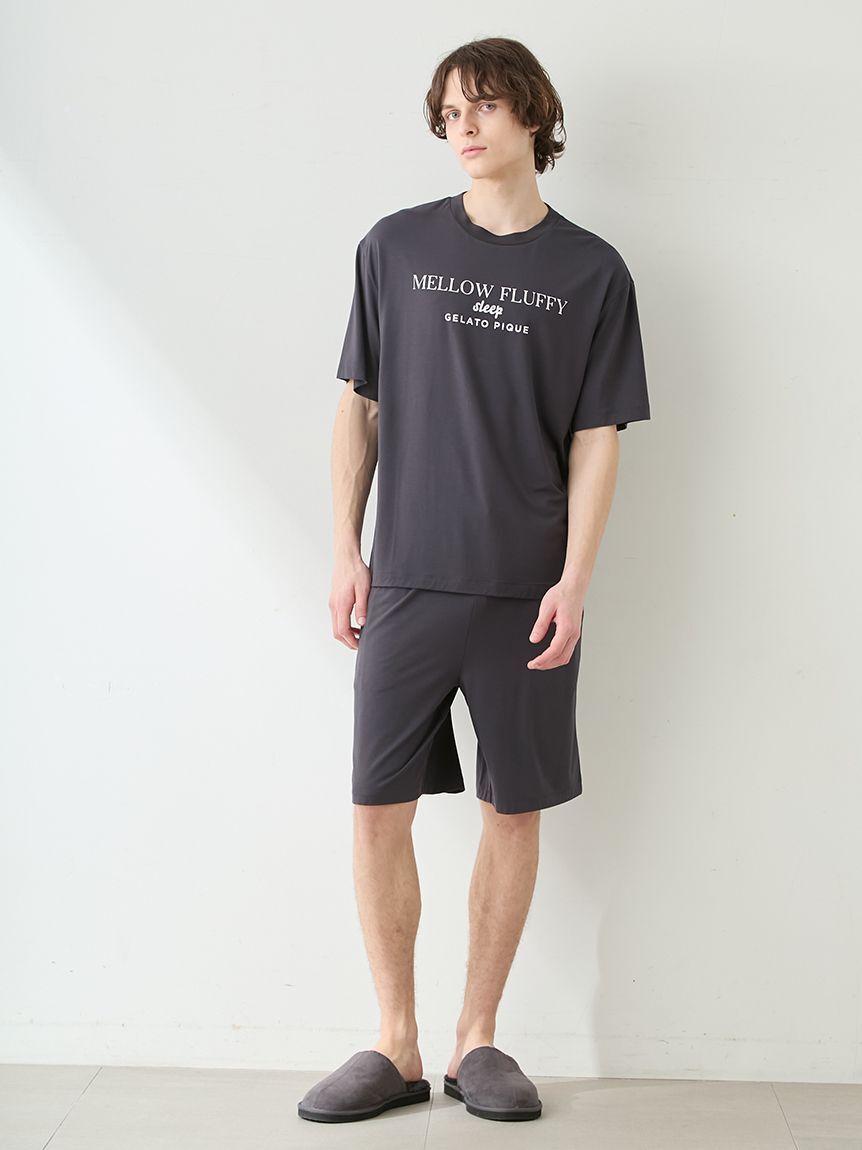 GELATO PIQUE HOMME「【ラッピング済み】【HOMME】【接触冷感】COOLレーヨンデザートロゴTシャツ&ハーフパンツSET」|ルームウェア|