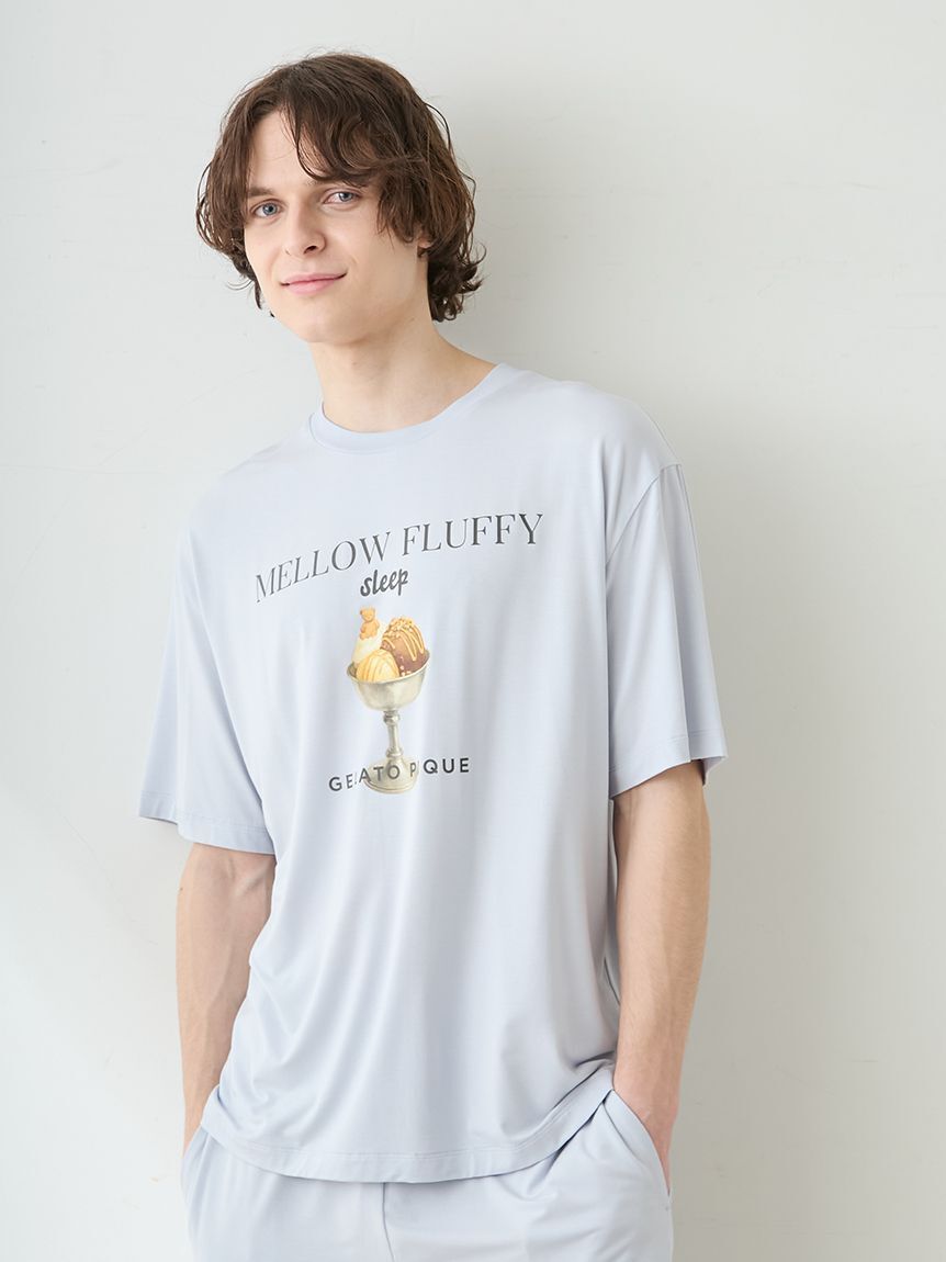 GELATO PIQUE HOMME「【ラッピング済み】【HOMME】【接触冷感】COOLレーヨンデザートロゴTシャツ&ハーフパンツSET」|ルームウェア|