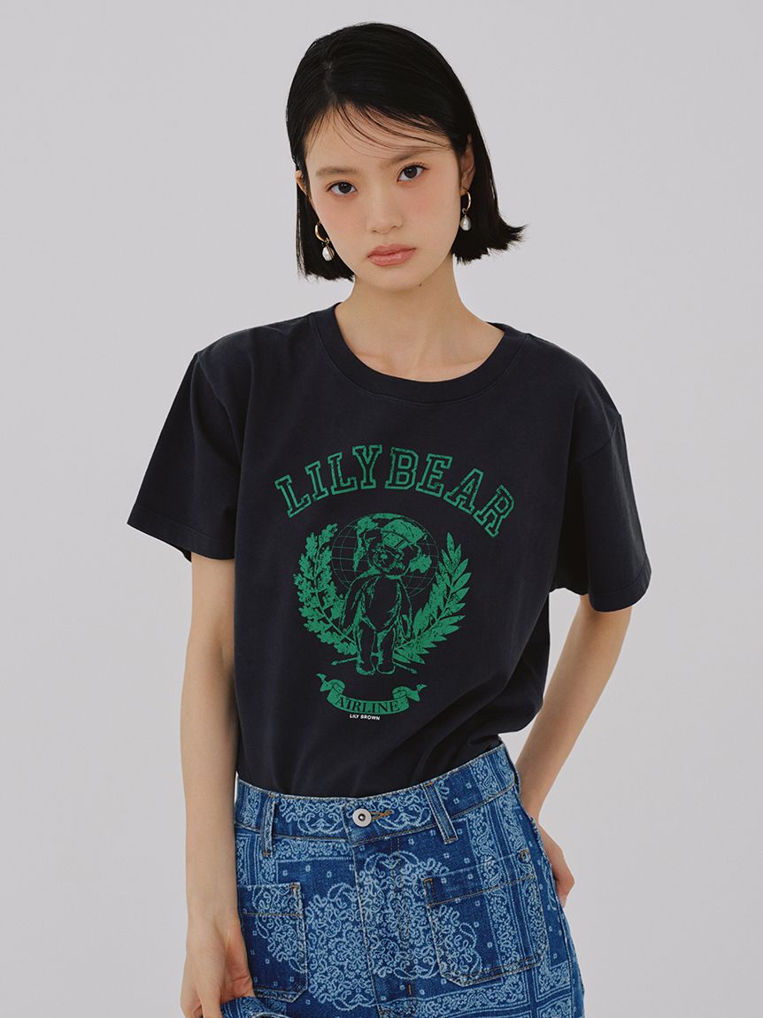 LILY BROWN「【Lily Bear】エアラインTシャツ」|Tシャツ・カットソー|