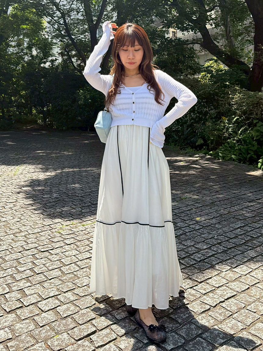 LILY BROWN「【限定カラー】【ウォッシャブル】ニットドッキングワンピース」|ワンピース|