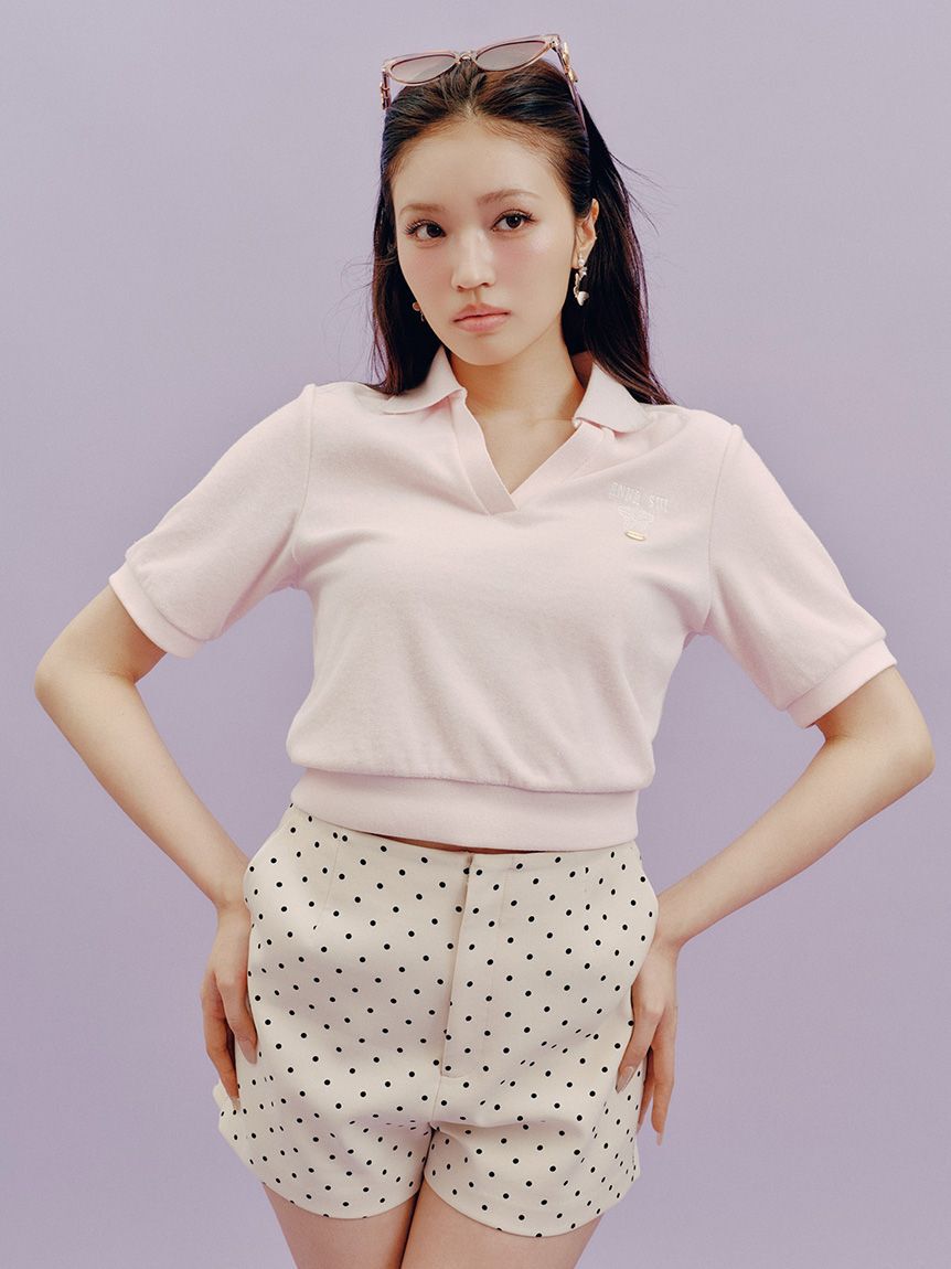 LILY BROWN「【LILY BROWN&times;ANNA SUI】パイルポロトップス」|Tシャツ・カットソー|PNK