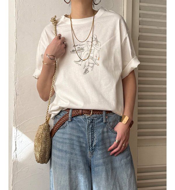 Lbc with Life「GirlプリントビッグTシャツ」|Tシャツ・カットソー|