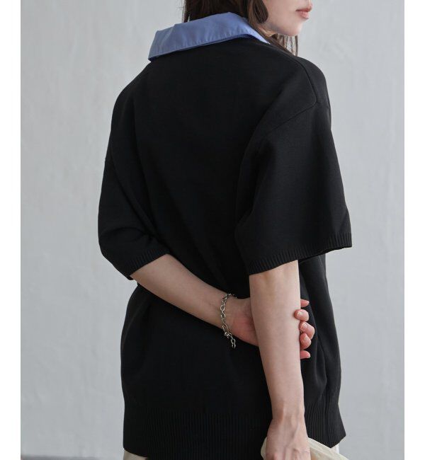 VENCE share style「シャツ襟 半袖ポロニット」|シャツ・ブラウス|