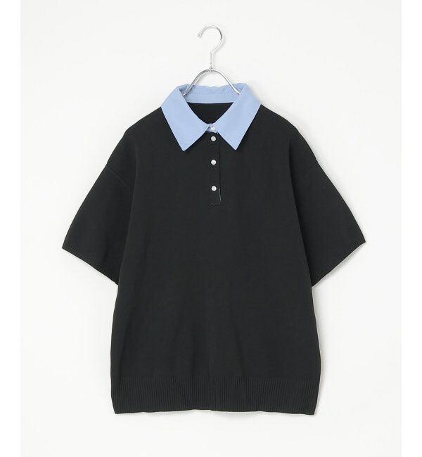 VENCE share style「シャツ襟 半袖ポロニット」|シャツ・ブラウス|