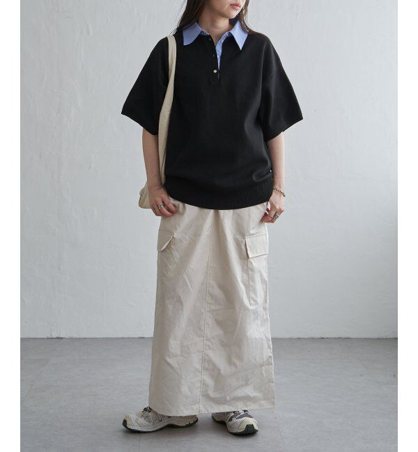 VENCE share style「シャツ襟 半袖ポロニット」|シャツ・ブラウス|