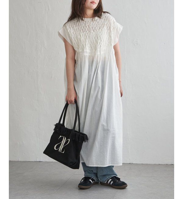 VENCE share style「変形ピンタックワンピース」|ワンピース|オフホワイト