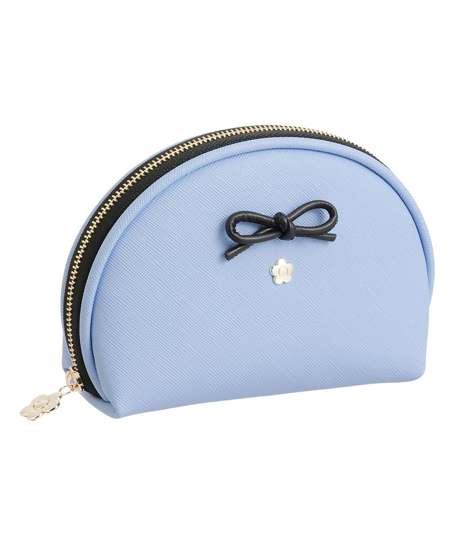MARY QUANT「サフィアーノリボン ラウンドポーチ」|ポーチ|サックスブルー